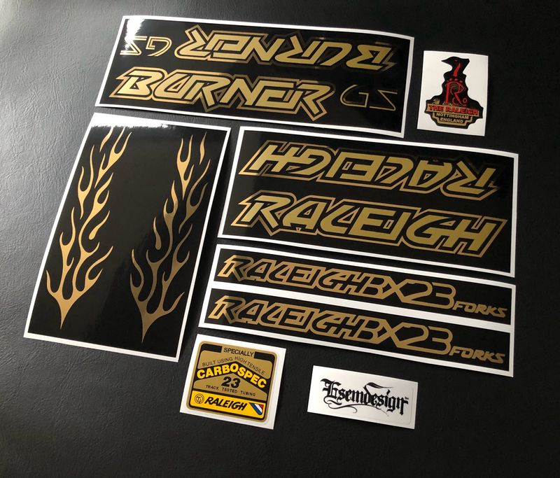 Raleigh Burner GS Decal Set Black 