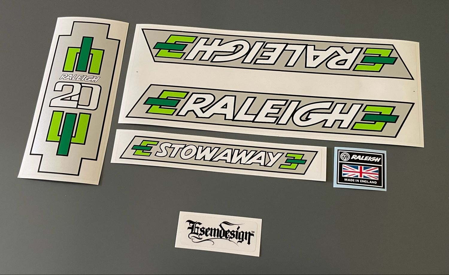 Raleigh Twenty Stowaway Decal Set
