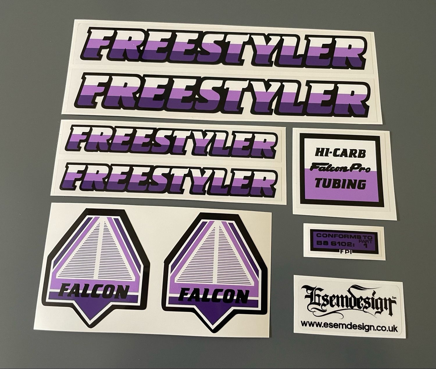 Falcon Pro Freestyler Decal Set Purple 