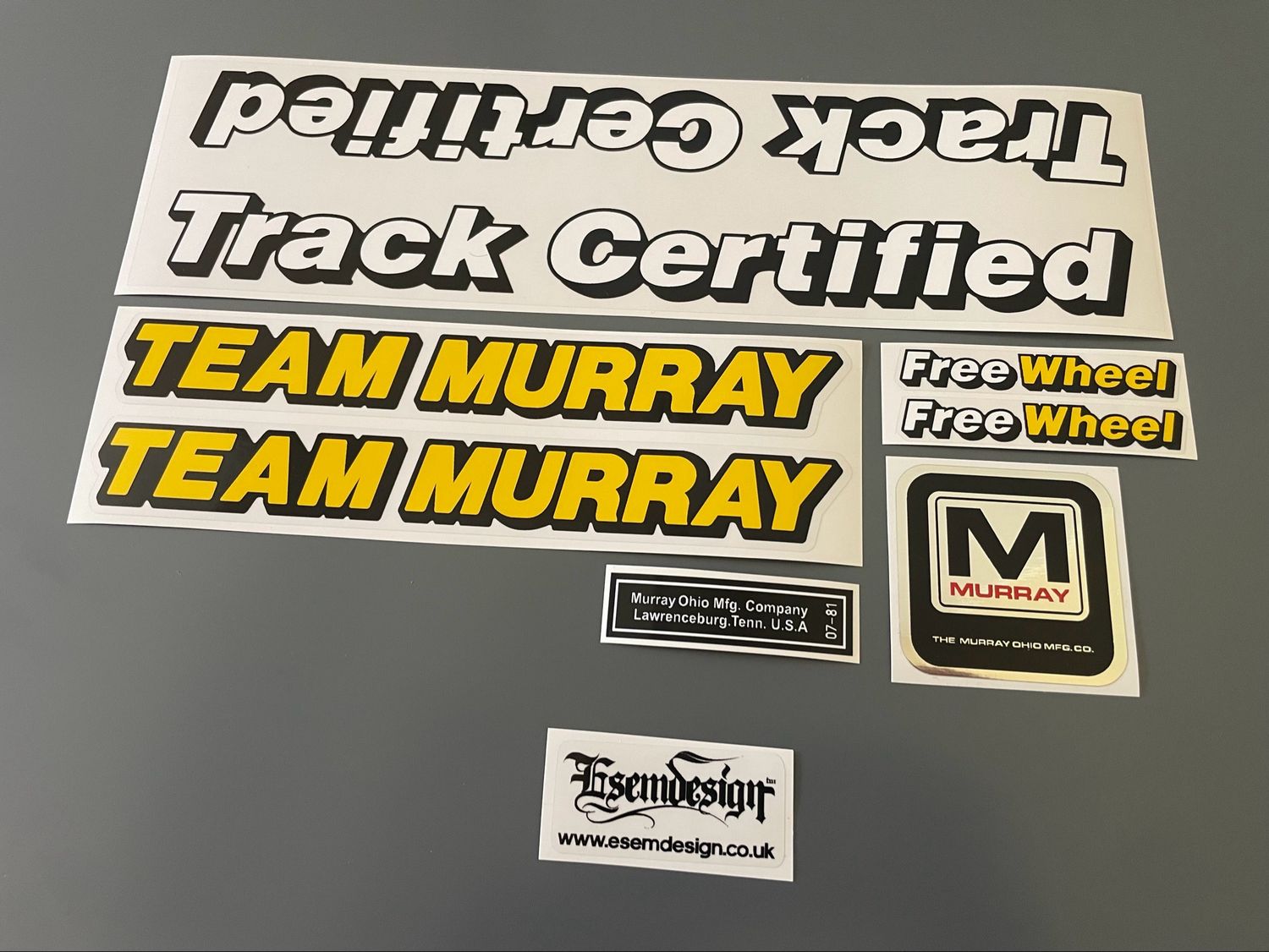 Team Murray Track Certified Decal Set
