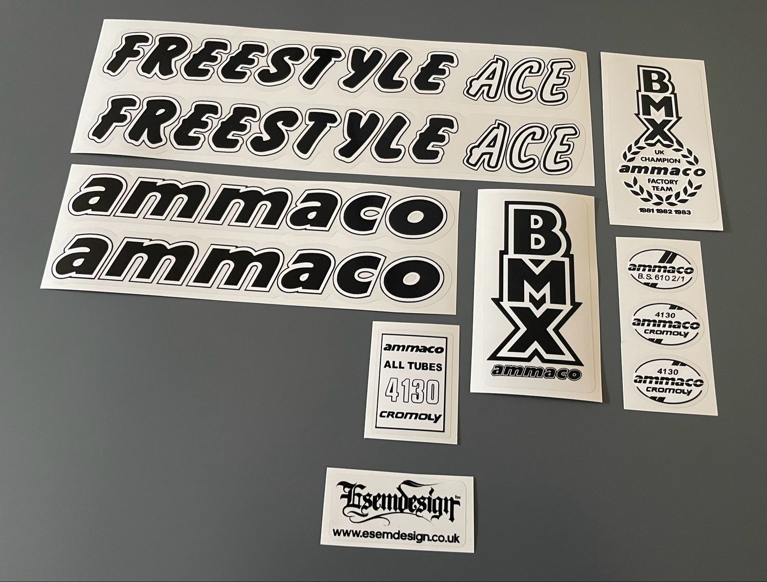 Ammaco Freestyle ACE BMX Decal Set