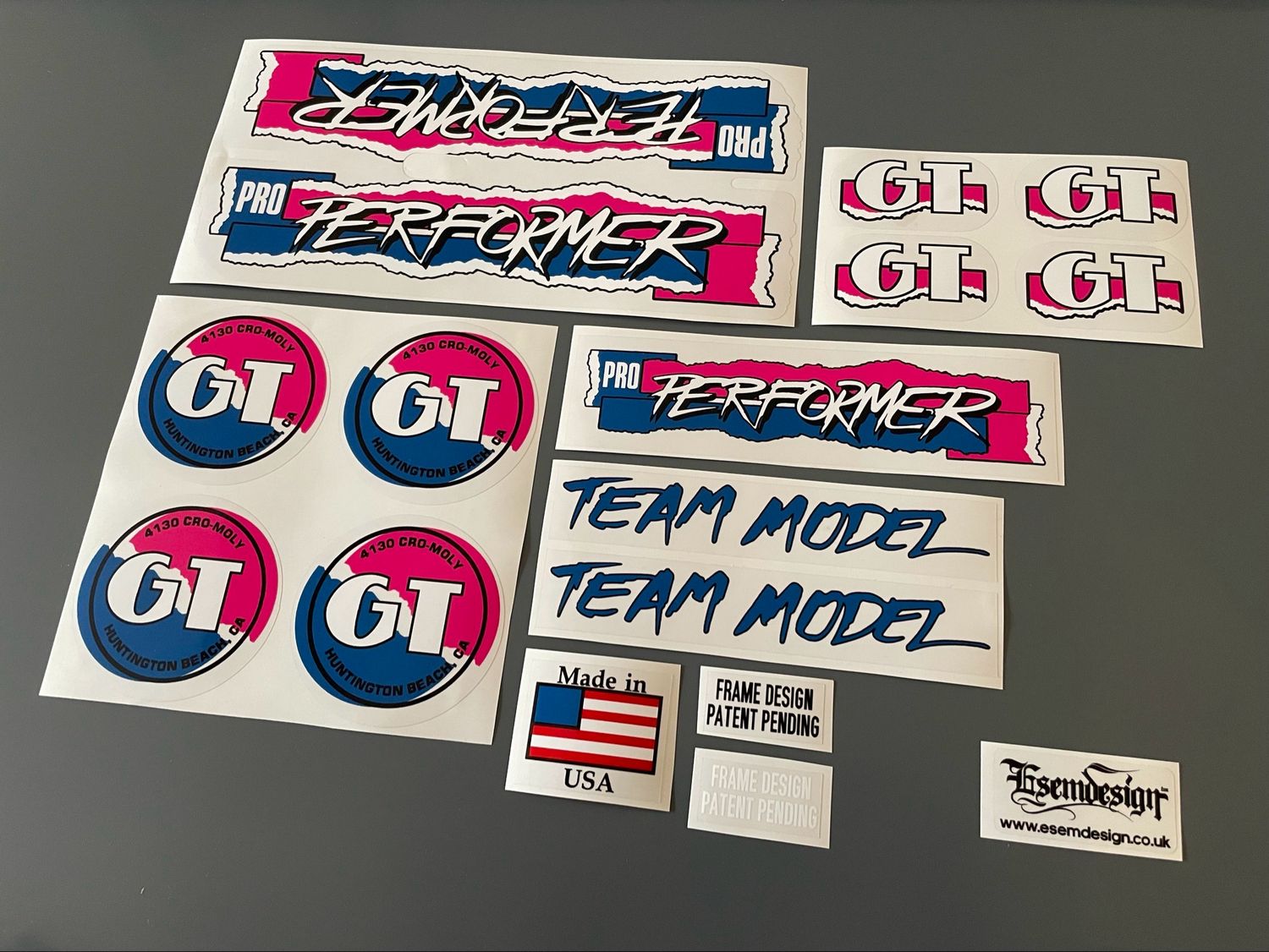 GT Pro Performer 1987 Decal Set
