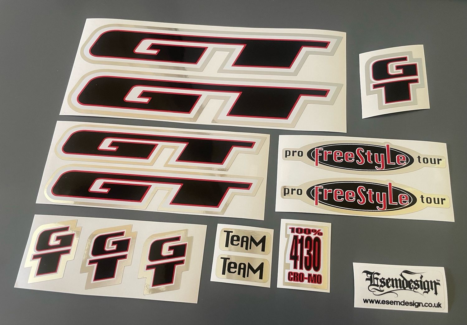GT Pro Freestyle Tour Team Decal Set 1997