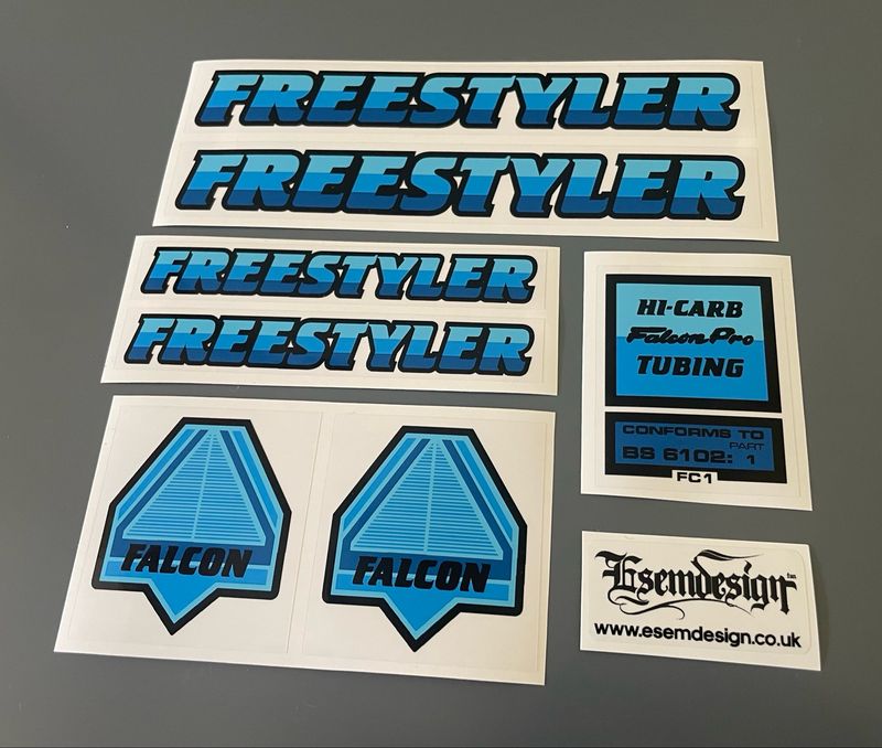 Falcon Pro Freestyler Decals Set Blue