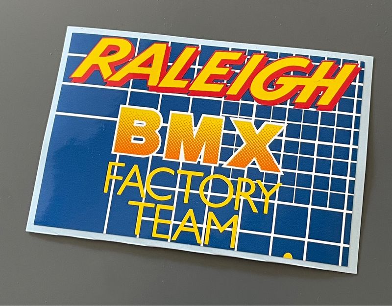 Raleigh BMX Factory Team race plate decal