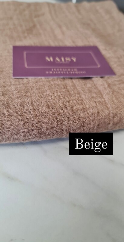 Crinkle Scarf-   Beige/ Cream
