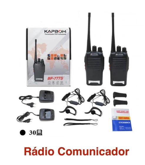 Kit 2 radios profesionales alcance 10km KAPBOM BF-777s