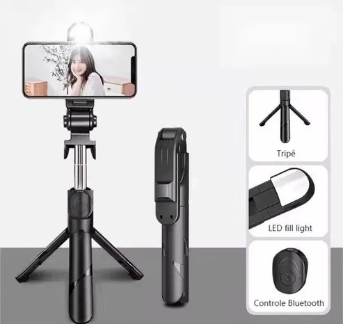 Tripié para teléfono celular, con led incluido