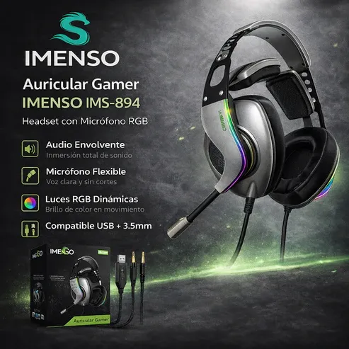 Auricular Gamer IMENSO IMS-894 Headset con Micrófono RGB