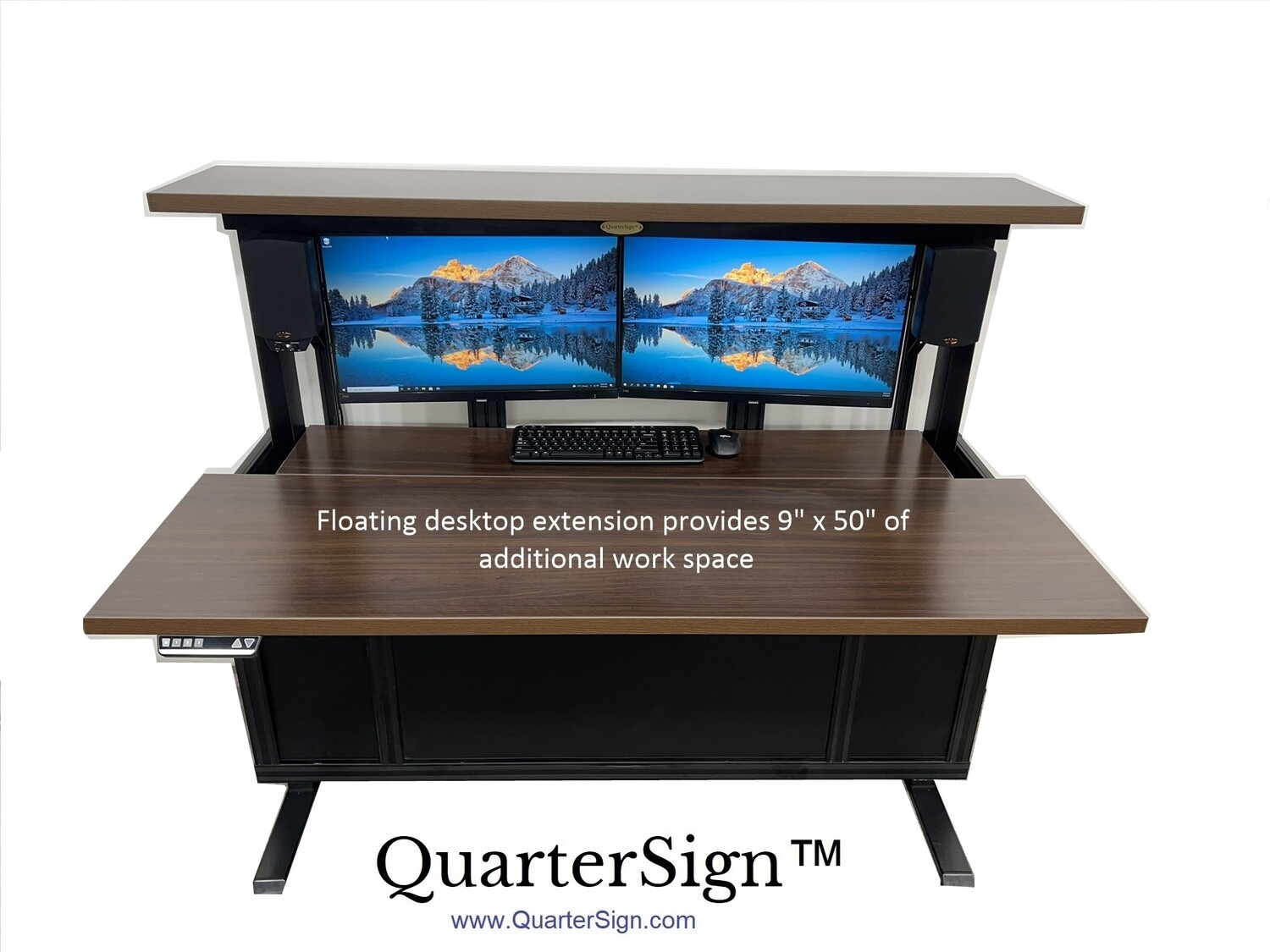Dinette/Desk Combination Multi-Monitor Workstation with LAMINATED Top &amp; Shelf