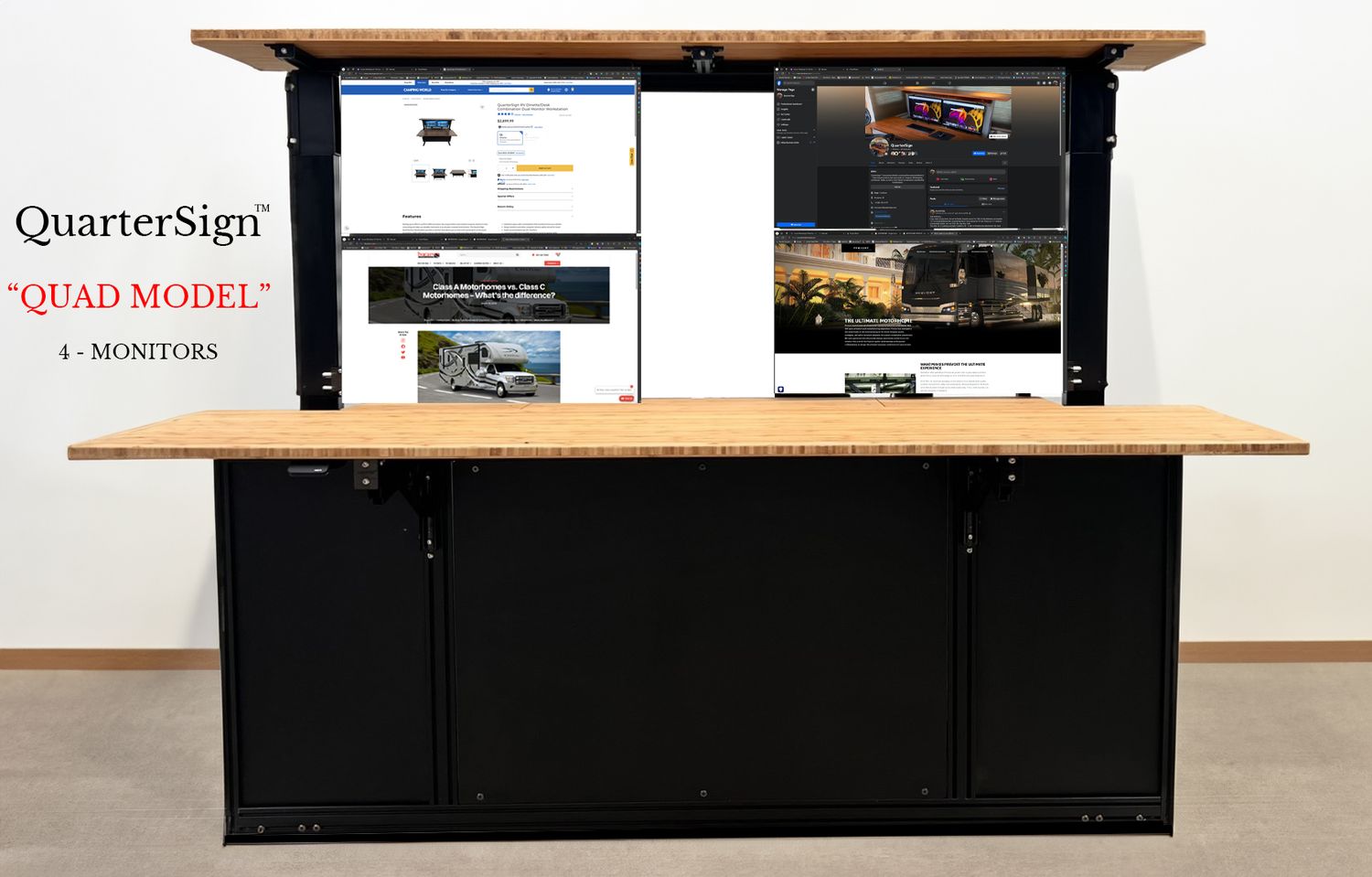 Dinette/Desk Combination with 4 Monitors (ONE OR TWO PERSONS)