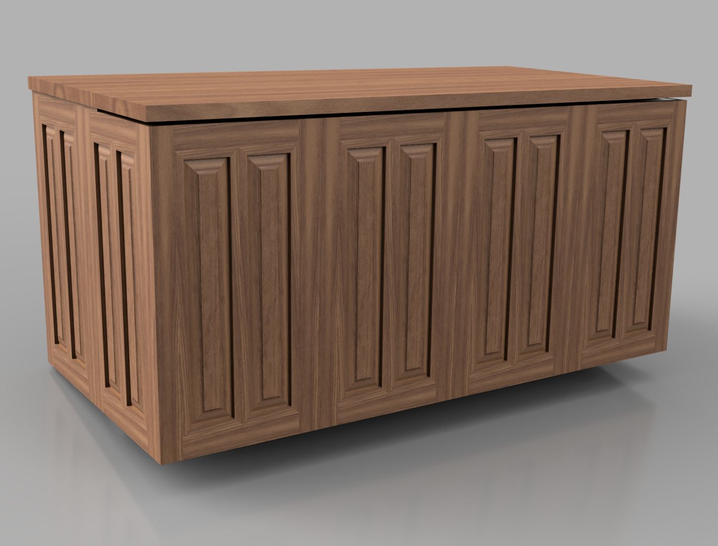 SOLID WALNUT HIDDEN-MONITOR DESK WITH UNDER-DESK DRAWER