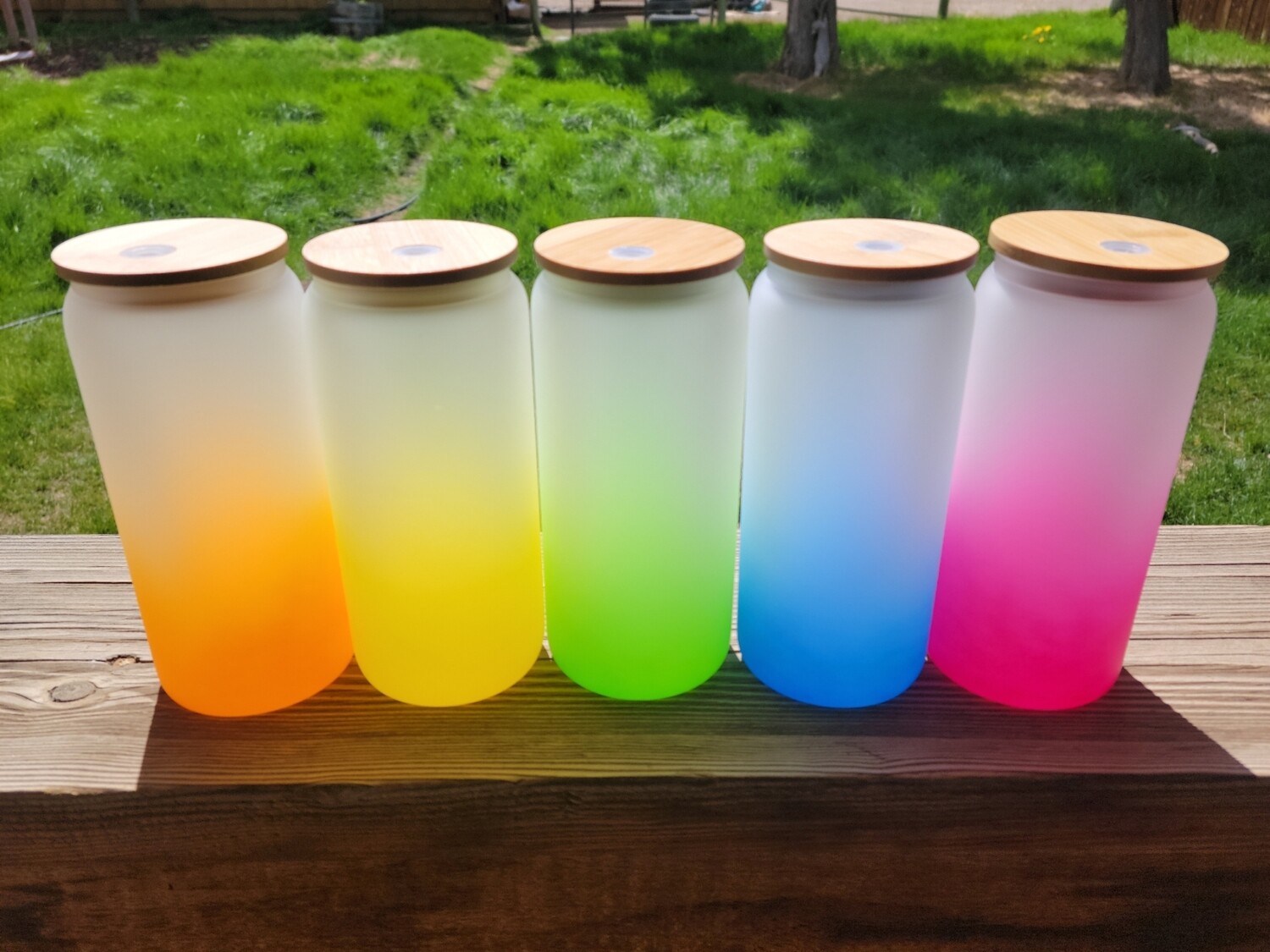 20 oz Ombre Glass Cans