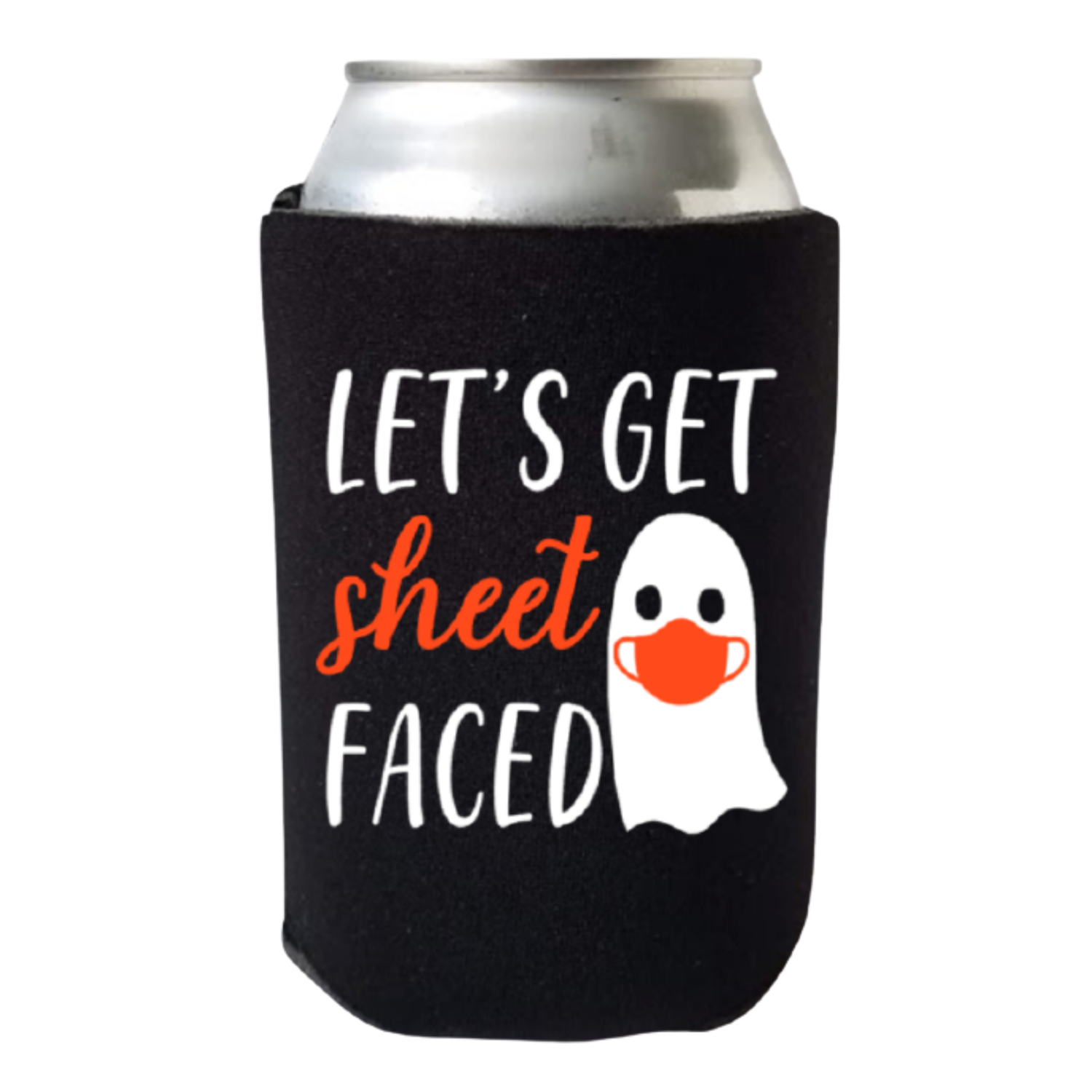 Let&#39;s Get Sheet Faced Funny Halloween Can Cooler