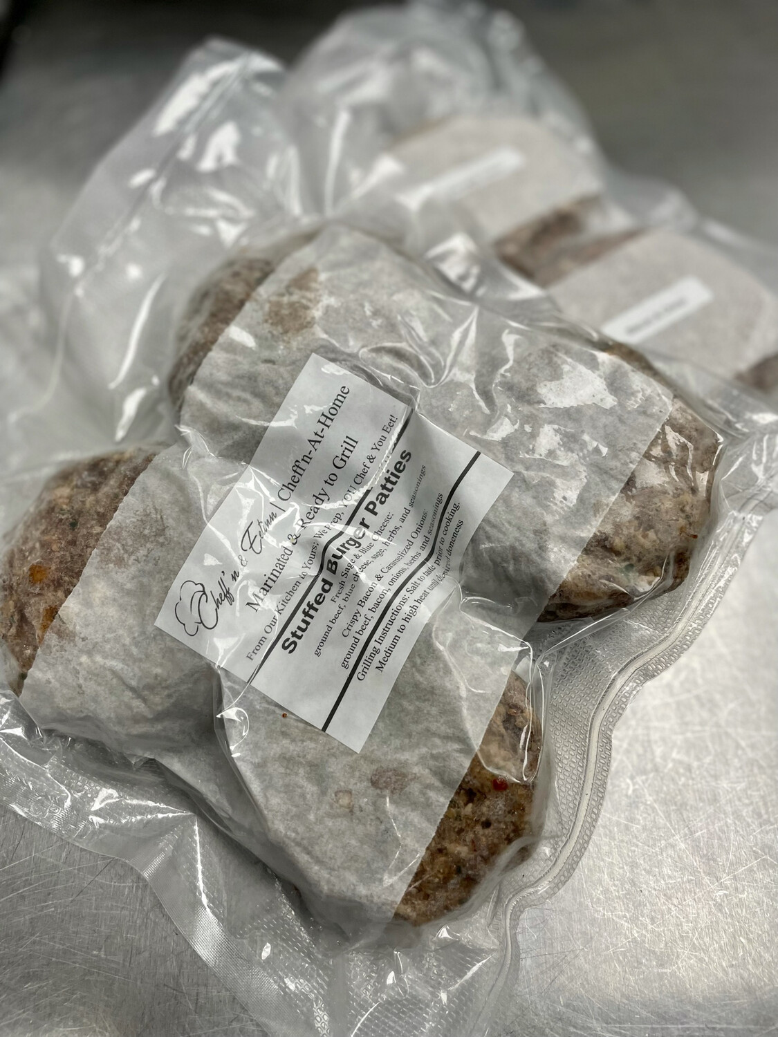 4 Stuffed Beef Burger Patties