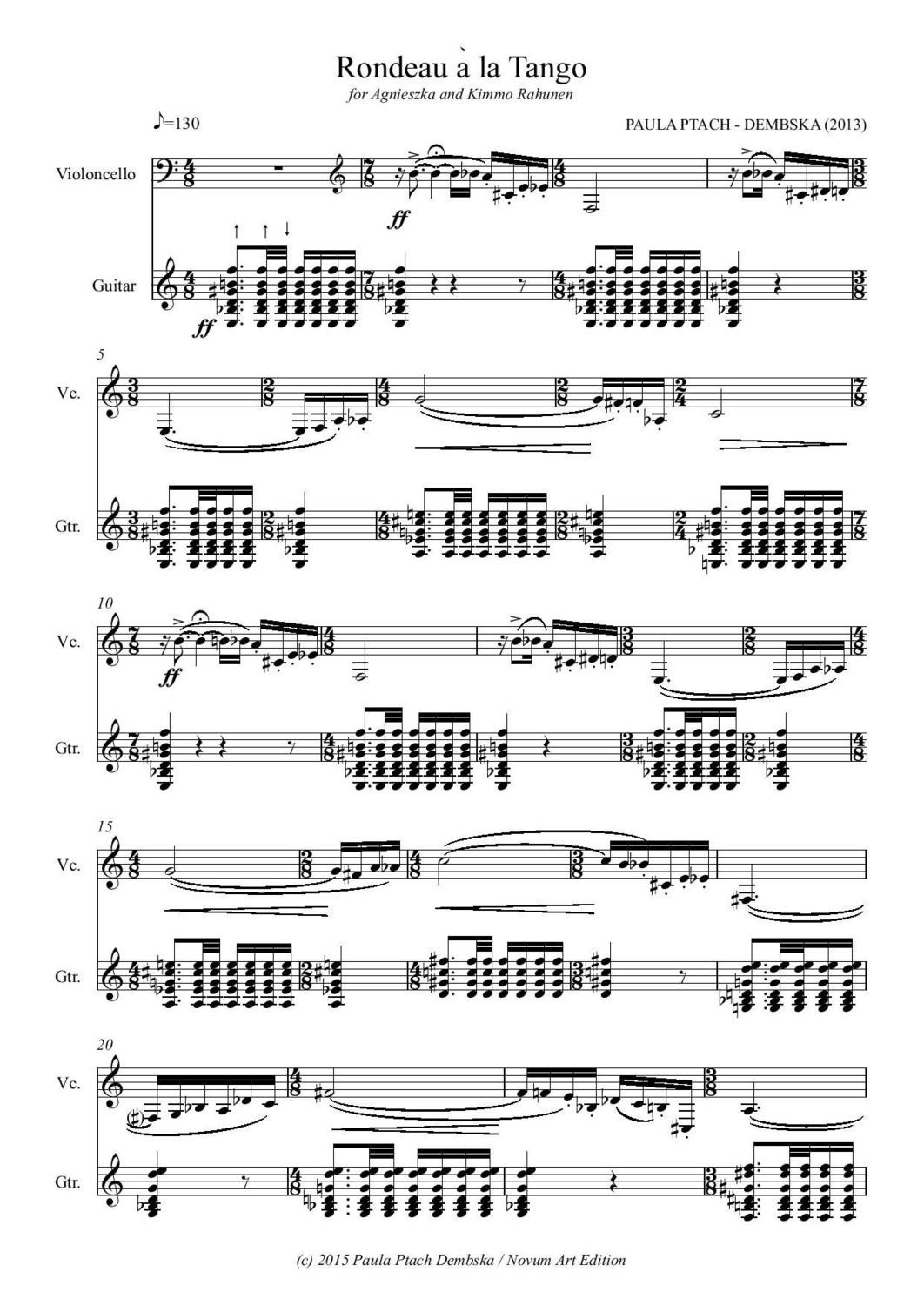 Paula Ptach-Dembska: Rondeau à la Tango- sheet music (PDF)