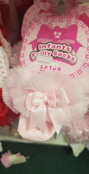 Baby frill top socks pink