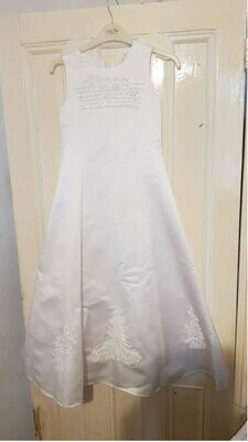 beautiful embroidered Holy communion dress age 11 white