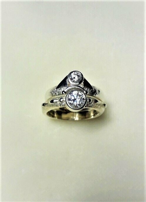 Zwei Silber Steck Ringe mit Zirconia, für Ringgröße 55 Zwei Silber Steck Ringe mit Zirconia, für Ringgröße 55