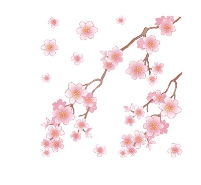 kit stickers branche de cerisier fleurie "cherry blossom"