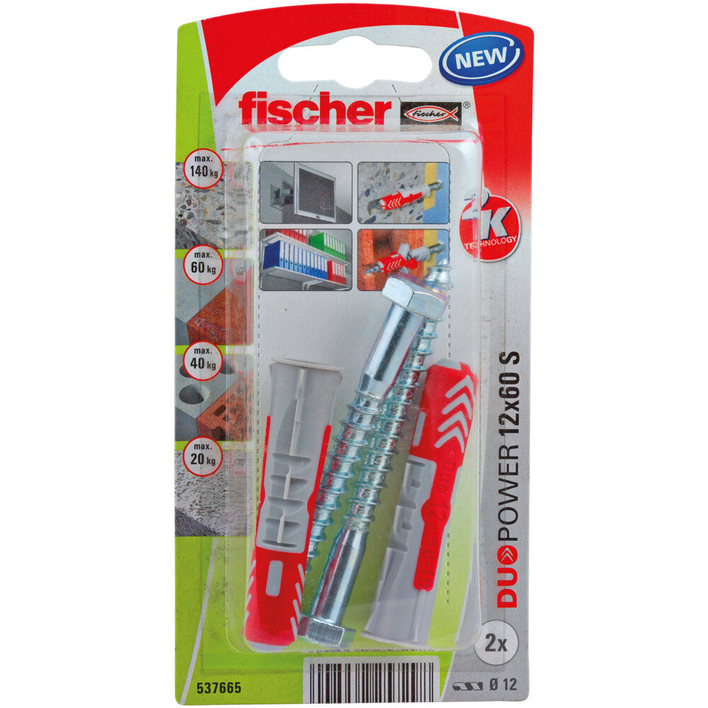 DuoPower 12x60 S Νάιλον βύσμα βίδα blister (2x)