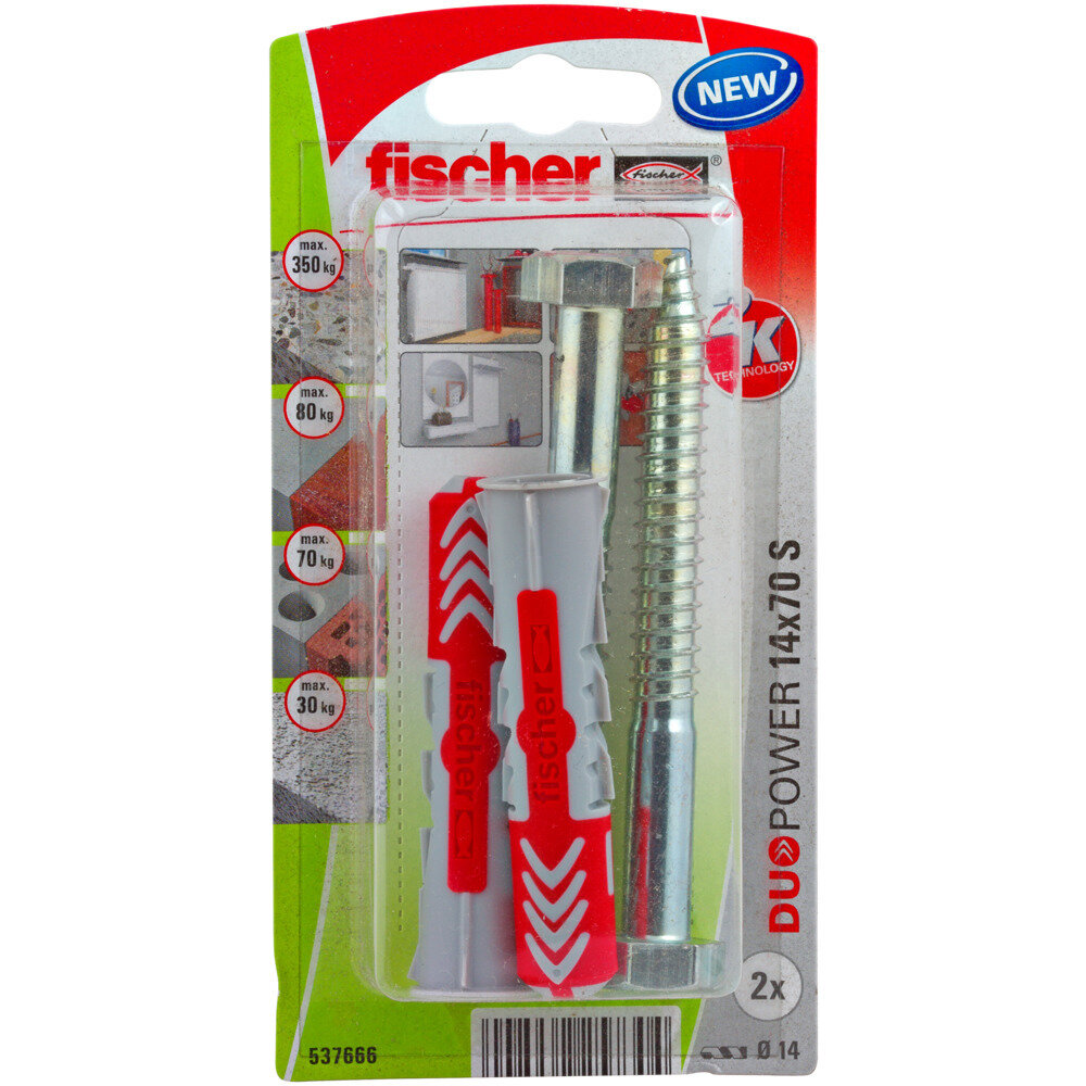 DuoPower 14x70 S Νάιλον βύσμα βίδα blister (2x)