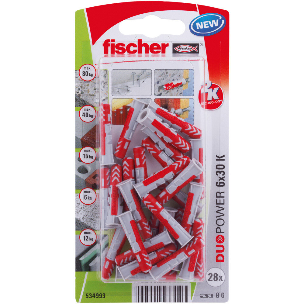 DuoPower 6x30 Νάιλον βύσμα blister (28x)