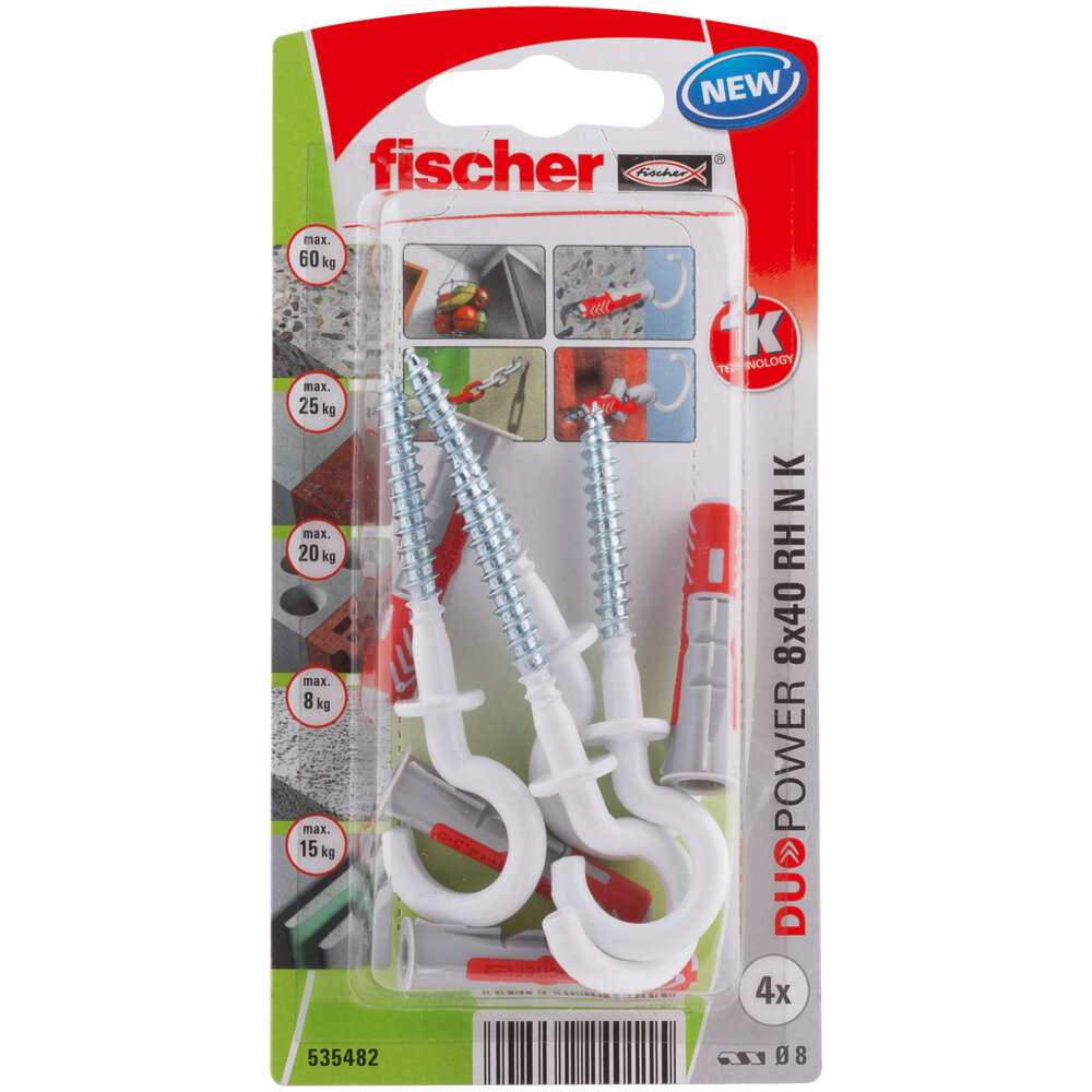 DuoPower 8x40 RH N Νάιλον βύσμα με γάντρο blister (4x)