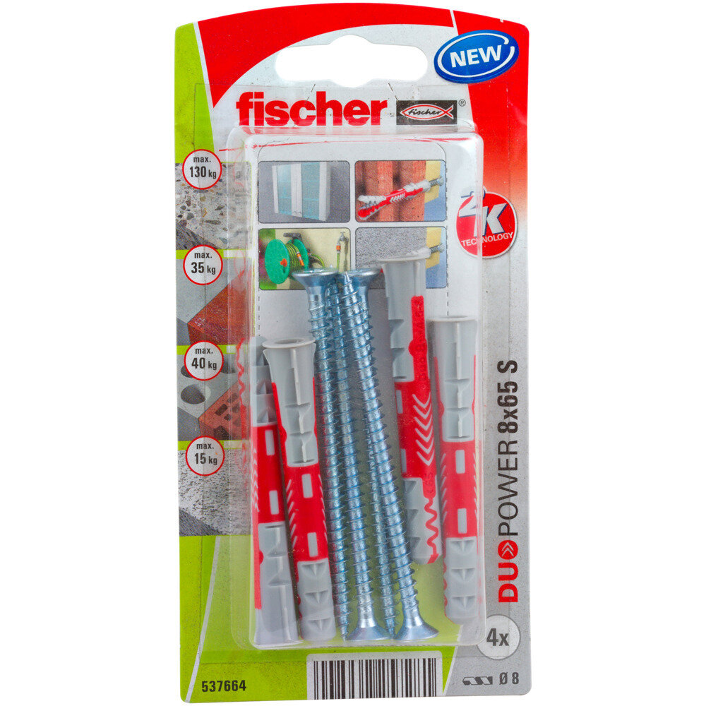 DuoPower 8x65 S Νάιλον βύσμα βίδα blister (4x)