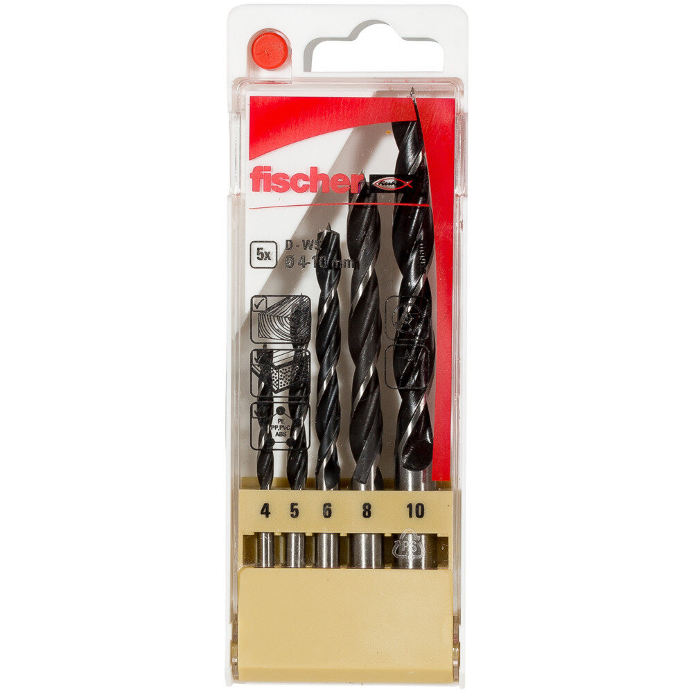 D-WS 4-10mm Σετ τρυπάνια ξύλου (5x)