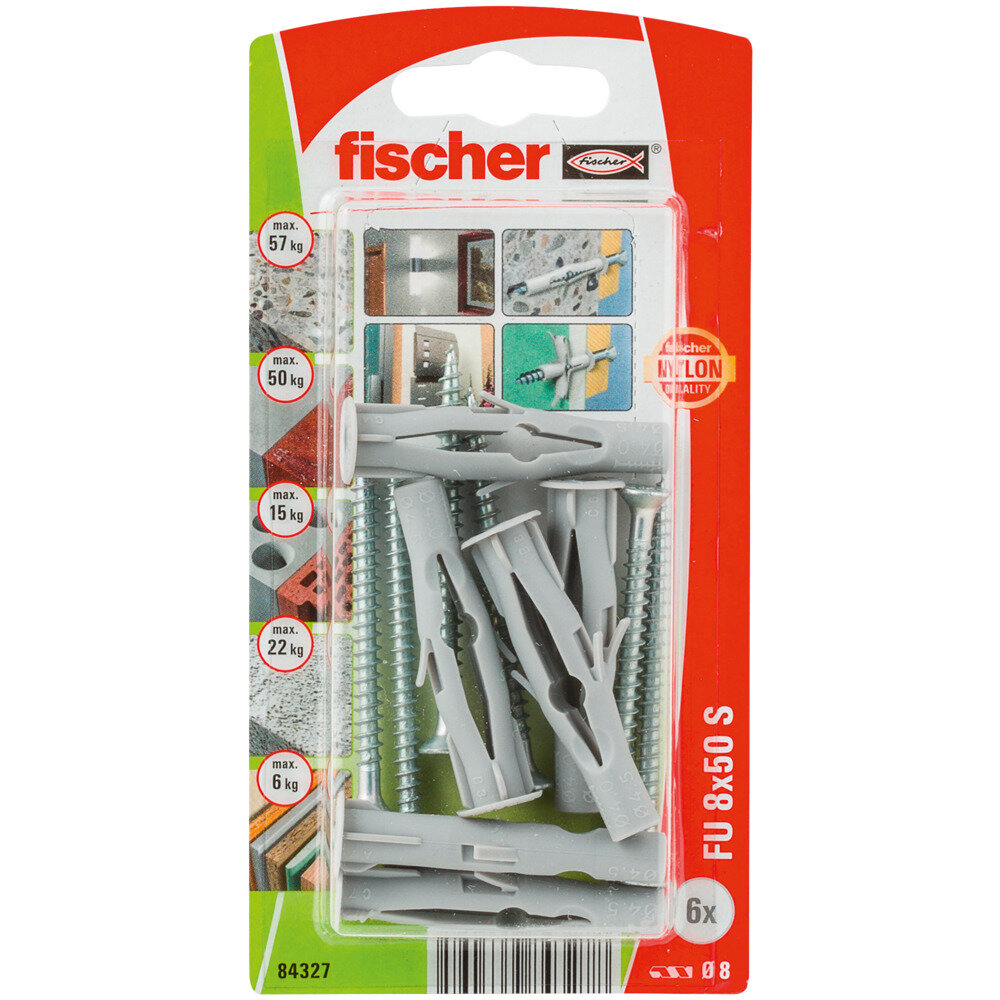 FU 8x50 S Νάιλον βύσμα βίδα blister (6x)