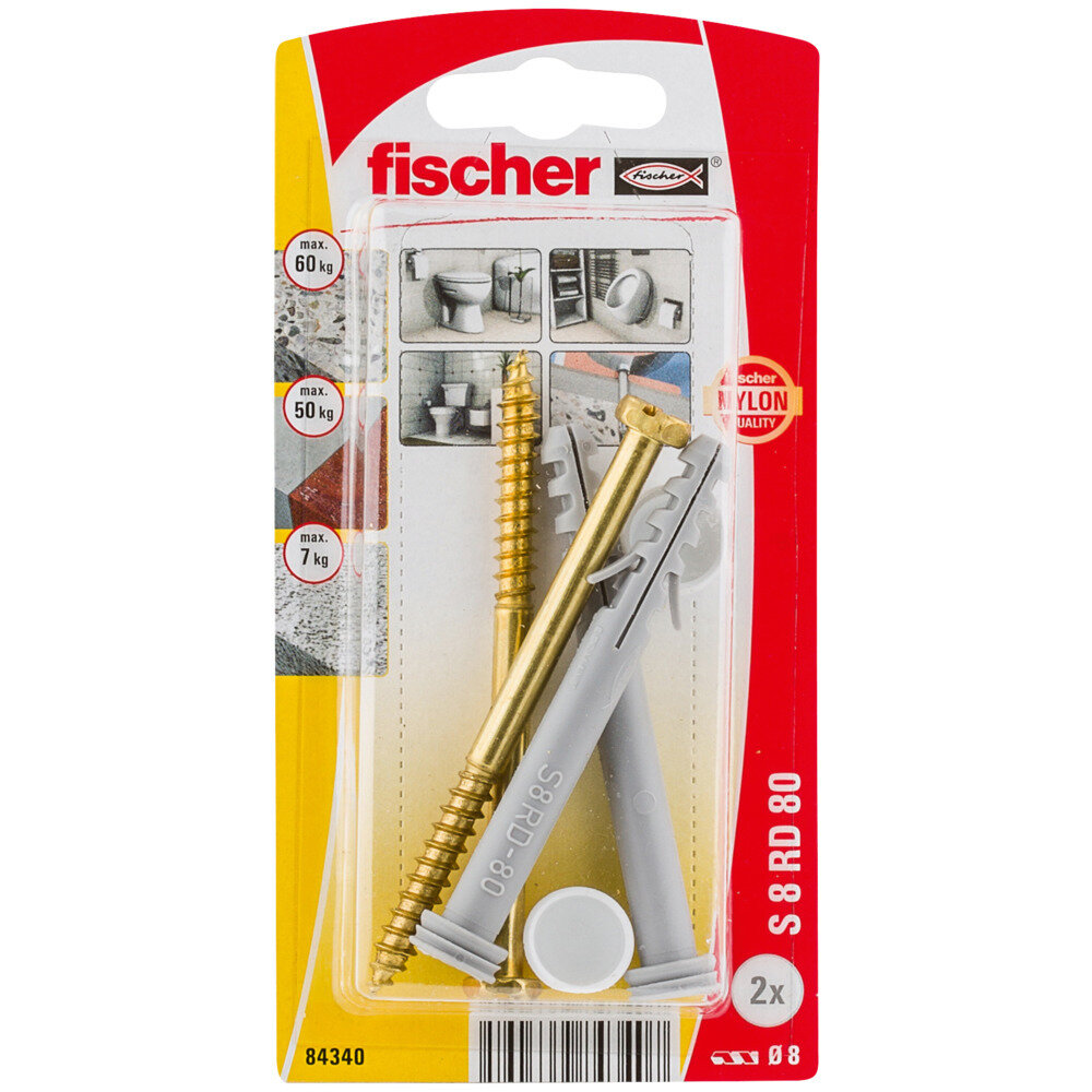 S 8 RD 80 CR Σετ στερέωσης WC blister (2x)