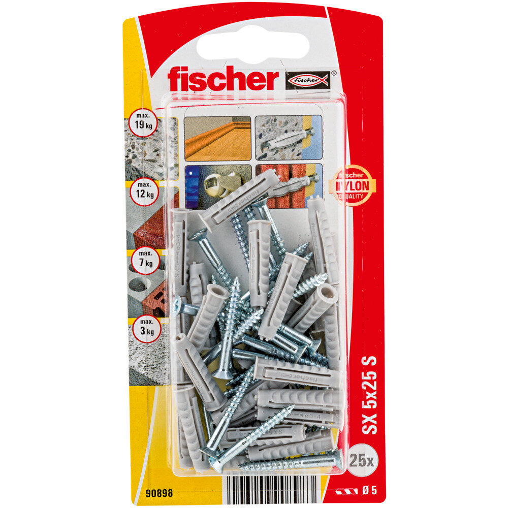 SX 5x25 GKS Νάιλον βύσμα βίδα blister (25x)