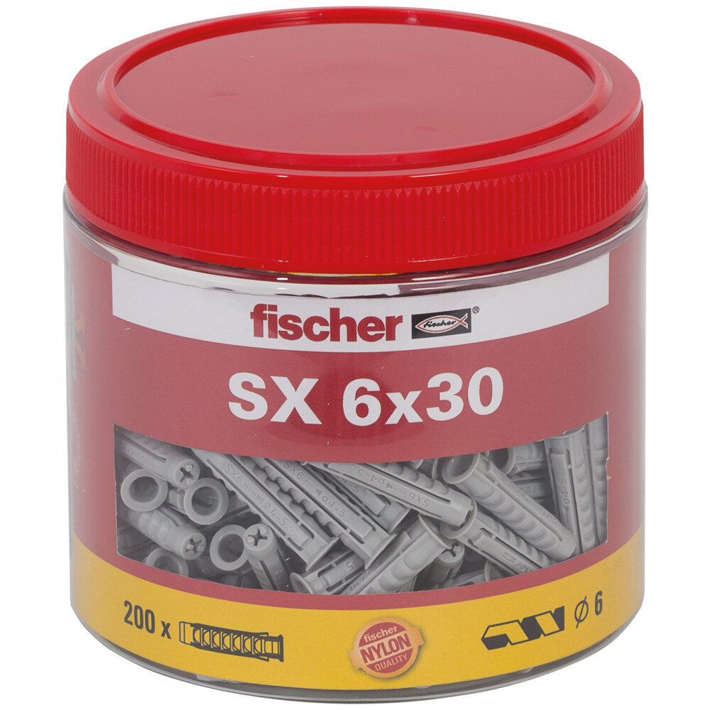 SX 6X30 Νάιλον βύσμα σε βαζάκι (200x)