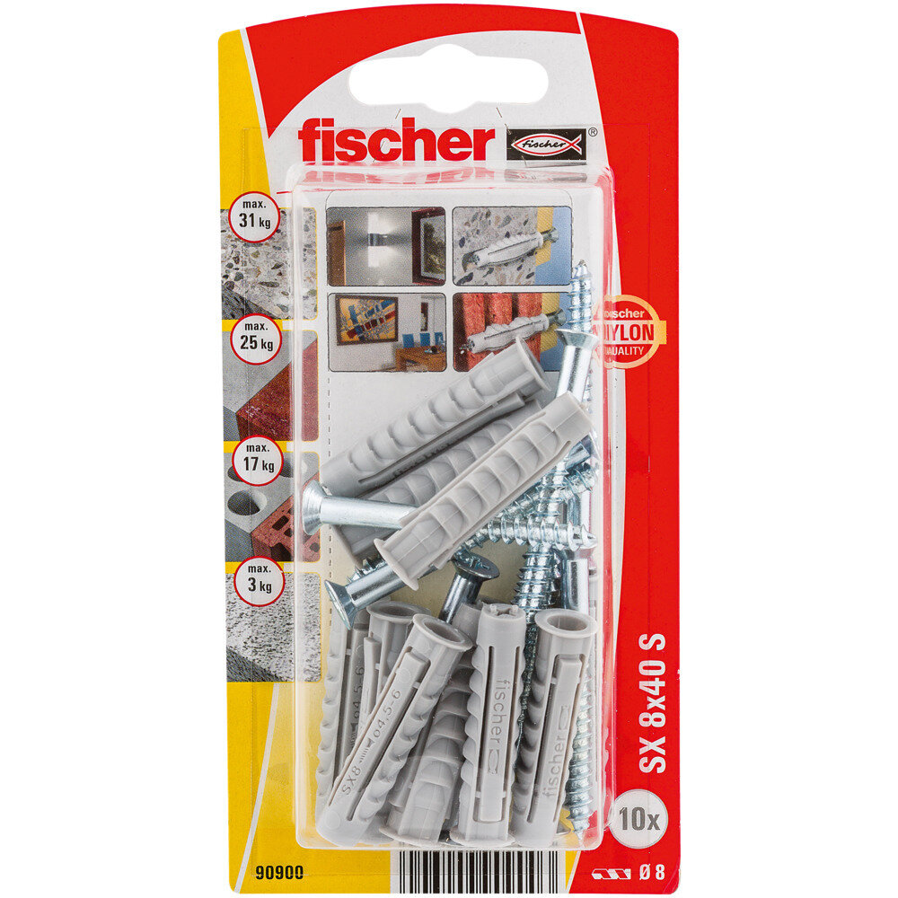 SX 8x40 GKS Νάιλον βύσμα βίδα blister (10x)