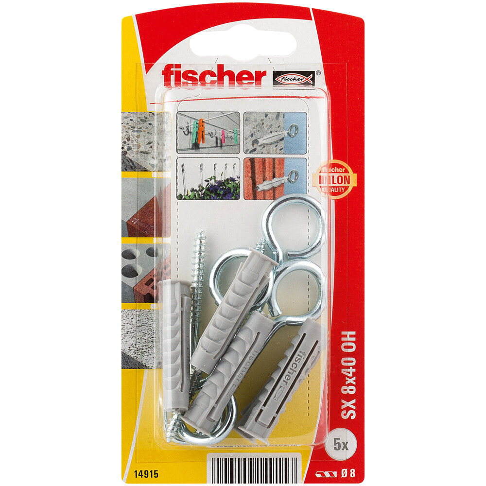 SX 8x40 OH Νάιλον βύσμα κρίκος blister (5x)