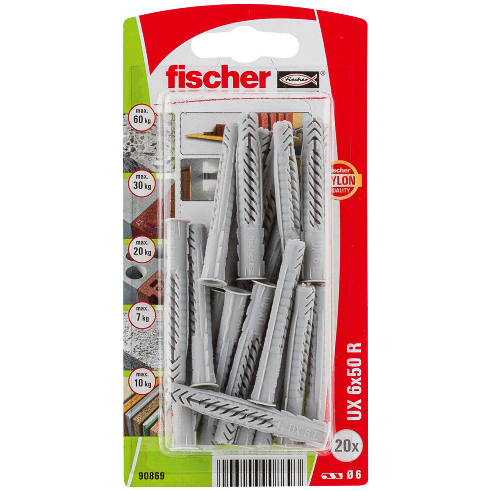 UX 6x50 R Νάιλον βύσμα (ροδέλα) blister (20x)