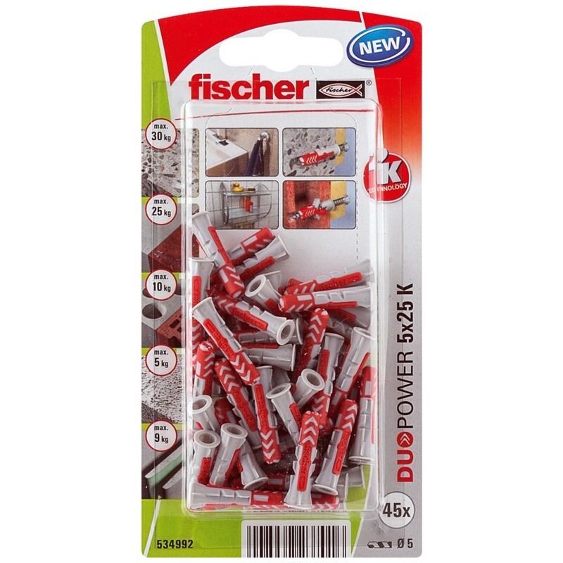 DuoPower 5x25 Νάιλον βύσμα blister (45x)
