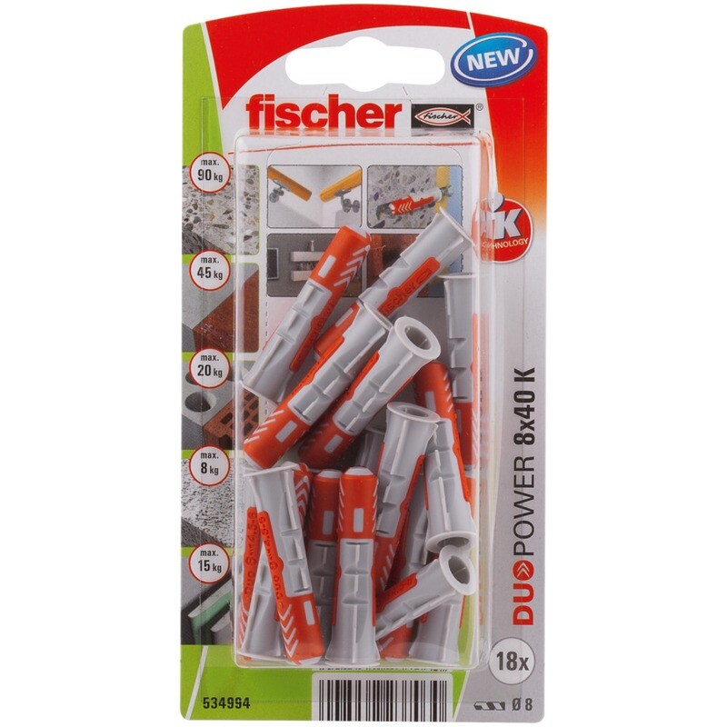 DuoPower 8x40 Νάιλον βύσμα blister (18x)