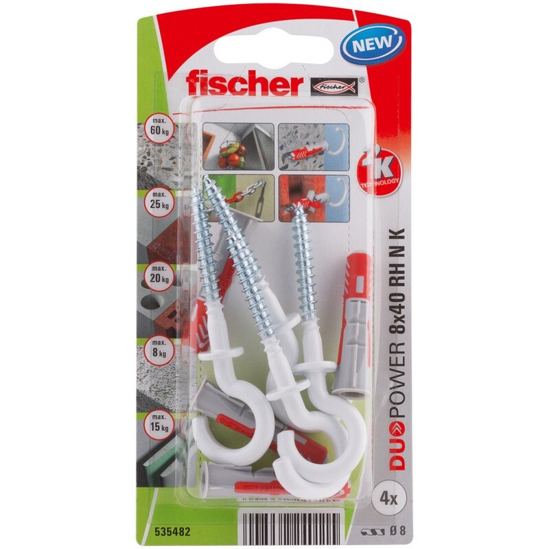 DuoPower 8x40 RH N Νάιλον βύσμα με γάντρο blister (4x)
