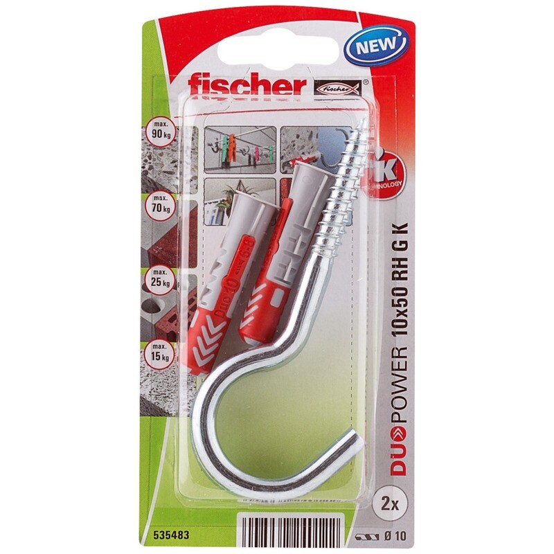 DuoPower 10x50 RH G Νάιλον βύσμα γάντζος blister (2x)