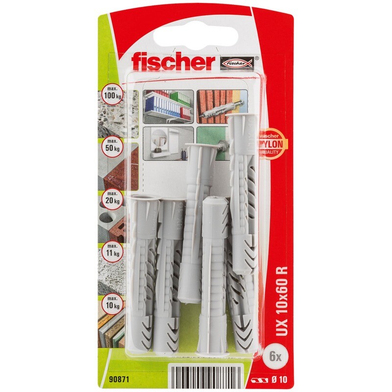 UX 10x60 R Νάιλον βύσμα (ροδέλα) blister (6x)