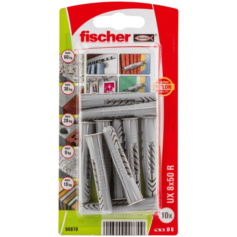 UX 8x50 R Νάιλον βύσμα (ροδέλα) blister (10x)