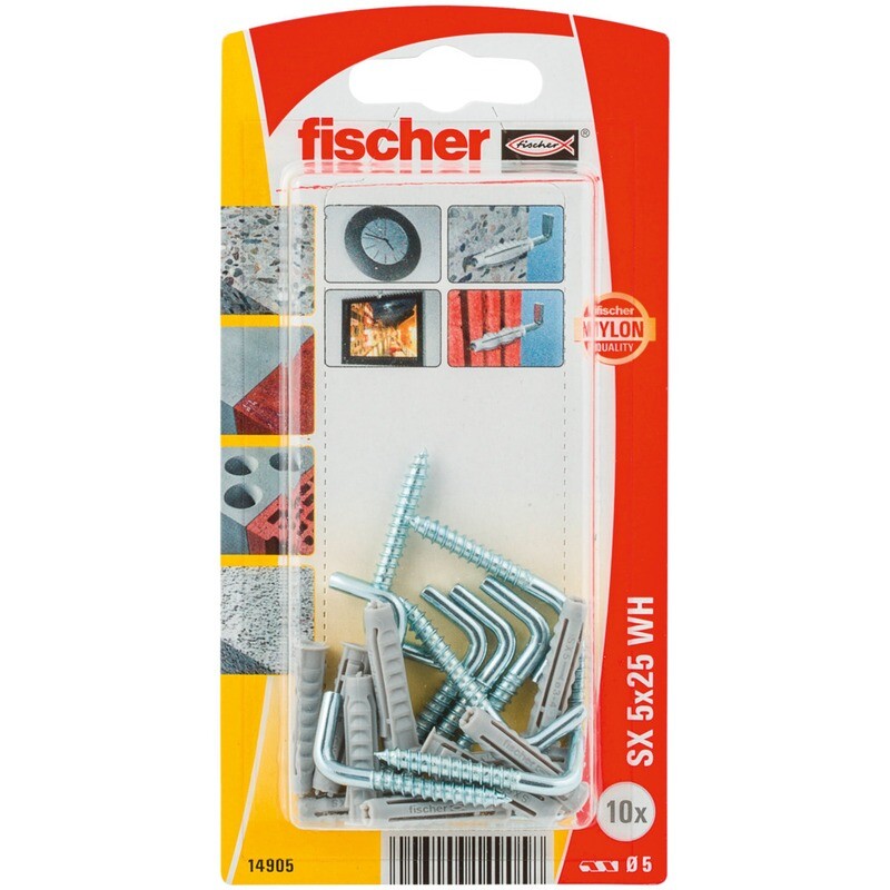 SX 5x25 WH Νάιλον βύσμα γωνία blister (10x)