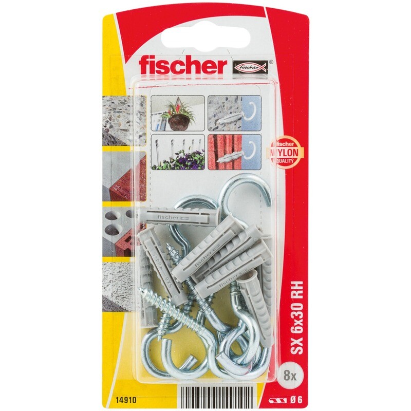 SX 6x30 RH Νάιλον βύσμα γάντζος blister (8x)