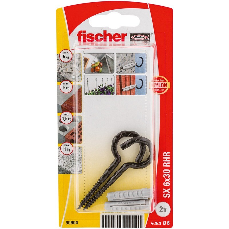 RHR 63 SX 6x30 Βύσμα μαύρος γάντζος blister (2x)
