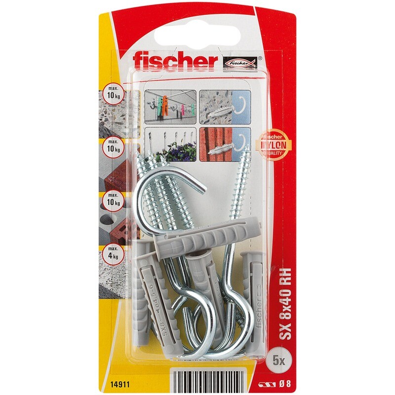 SX 8x40 RH Νάιλον βύσμα γάντζος blister (5x)