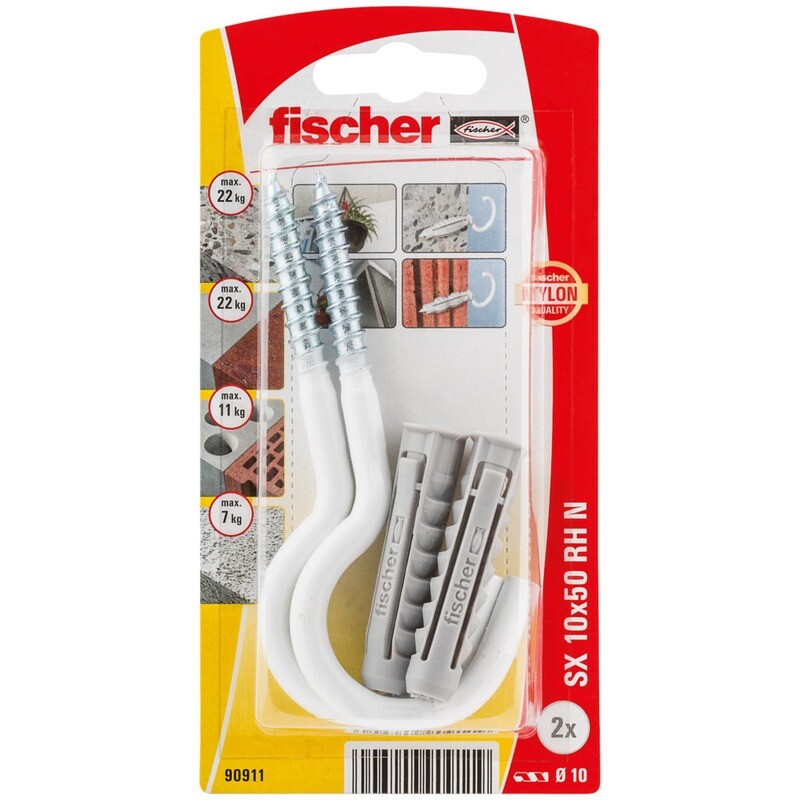 SX 10x50 RH N Νάιλον βύσμα λευκός γάντζος blister (2x)