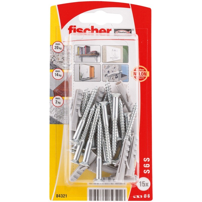 S 6 S Νάιλον βύσμα βίδα blister (15x)