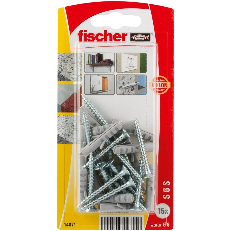 S 6 S Νάιλον βύσμα βίδα blister (15x)